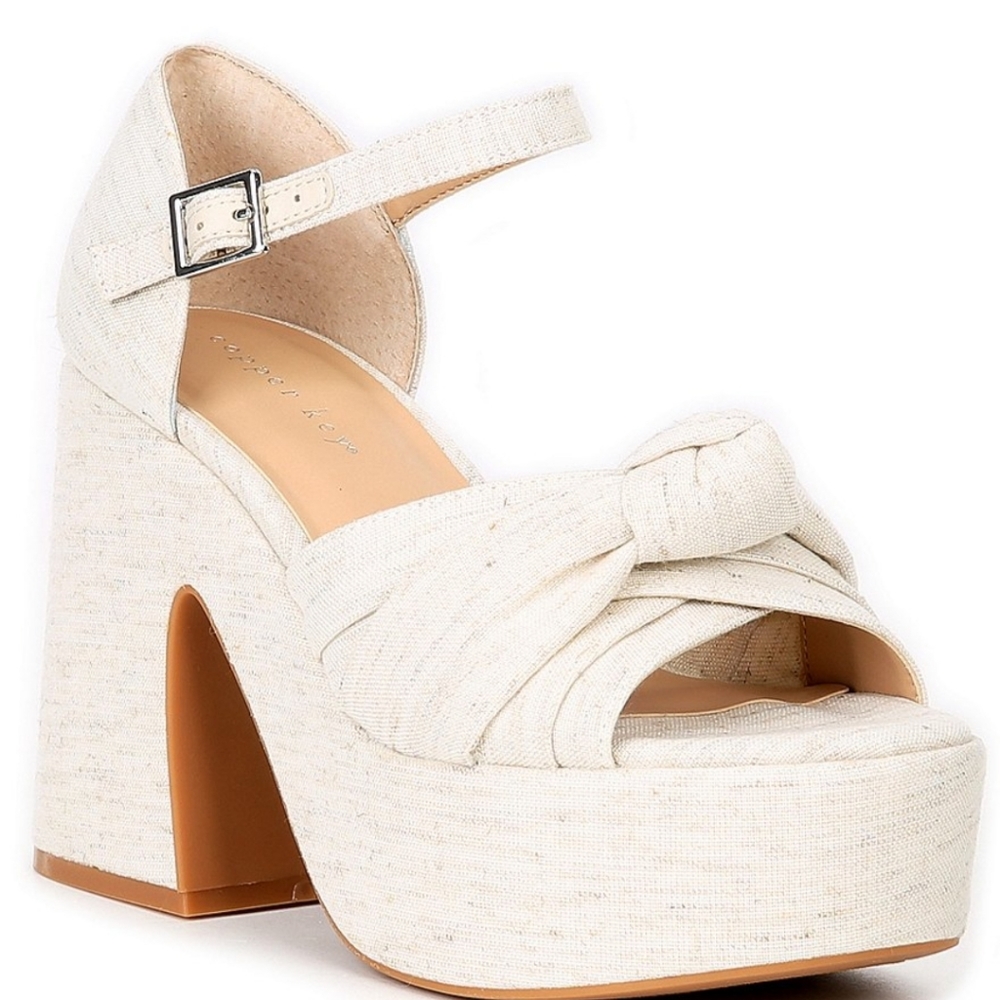 Cpper Key Platform Sandals Sz 11